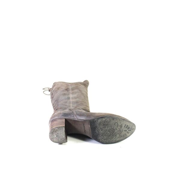 K King Womens Suede Almond Toe Block Heel Over The Knee Boots Gray Size 7US 37EU - Picture 4 of 5